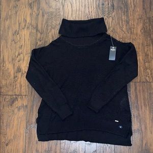 Navy blue cold shoulder sweater